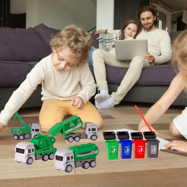 Roska-autolelu Simulaatio Sanitaatio Roska-autot Malli Roskakoreilla Inertiaalinen Kaato Roska-autot Auto Ulkona tai Sisällä