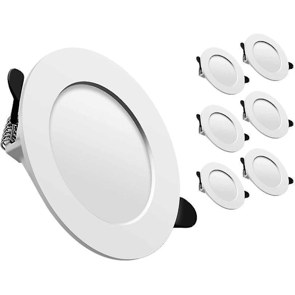 6 stk. 5W integrerede LED spotlights, kold hvid 6000K