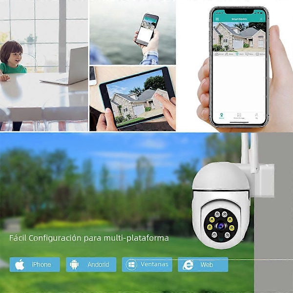Kaksitaajuuksinen 2,4 GHz ja 5 GHz WiFi IP-valvontakamera, automaattinen PTZ-vauvamonitori 1080p-yönäöllä, EU-pistoke