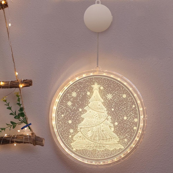 Dekorative LED-julelys, Julelys til rom, Vindushagedekorasjon Modelllys 22cm (Juletre)
