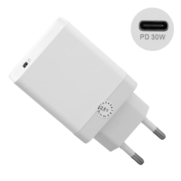 Strömadapter USB Typ C Snabbladdare för iPhone 12/11 Pro Max X EU-kontakt 100‑240V