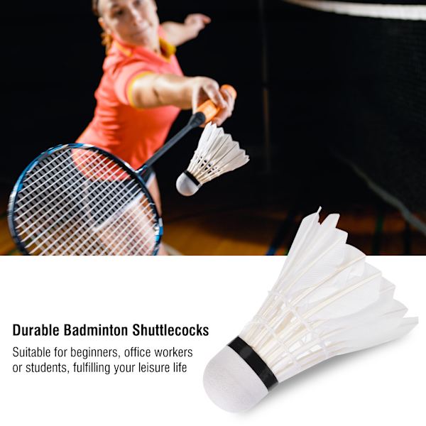 3 st hållbara badmintonfjädrar för utomhus- och inomhusbollträning och underhållning