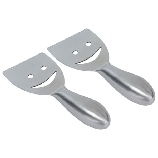 2 stk. ostehøvel multifunksjonell rustfritt stål smilestil osteskjærer for kjøkkenbaking
