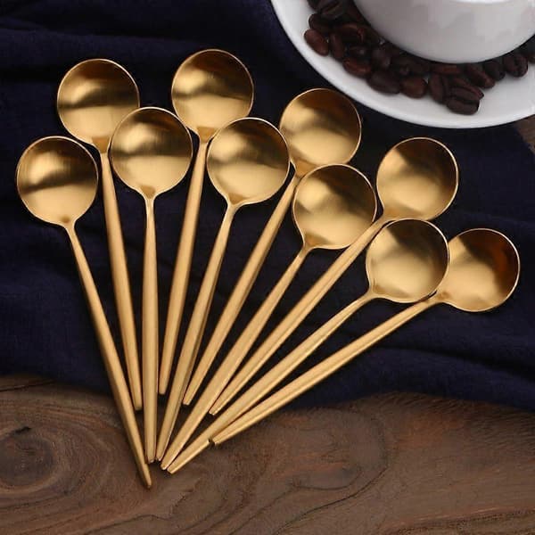 12 moderne espressoskeer i rustfrit stål, 5 tommer genanvendelig teske