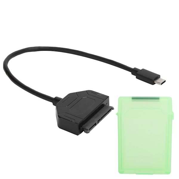 TypeC SATA-adapter 2,5 tommers USB 3.0 10G SSD HDD harddisk-kabel beskyttelsesboks (grønn)