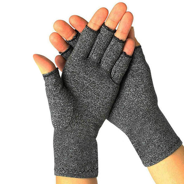 Artrit Handkomprimerande Handskar Fingerlösa Andningsbara Handskar för Kvinnor Män