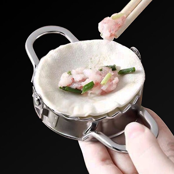 Dumplingmaker i rustfritt stål - Enkelt verktøy for wontonformer, deigstanseskjærer, paibaking og bakverk