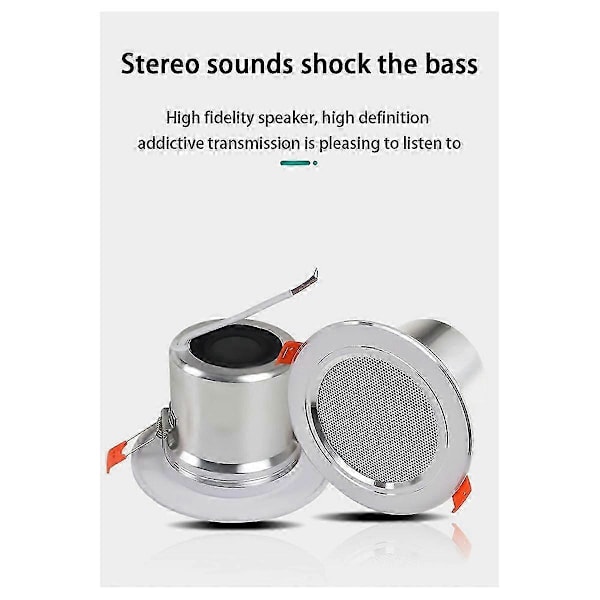 8 Ohm 10W Takhögtalare för Badrum Bakgrundsmusiksystem Fuktsäker Aluminiumburk Trendig Infälld Högtalare