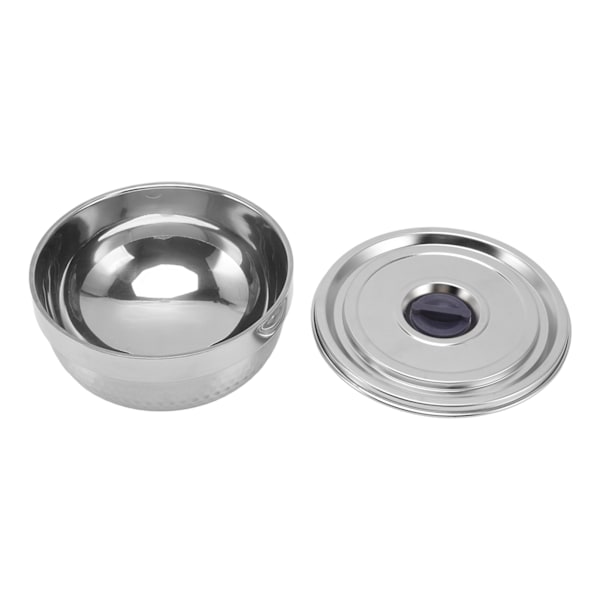 Rustfrit stål skål 2 lags rustfast termisk isolering til rissuppekøkken bestik 14 cm diamanttype