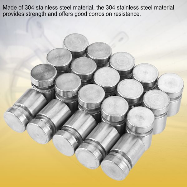 20 stk M16*20mm rustfritt stål SS304 Glass Standoff Annonser Festepinne Sign Monteringsmaskinvare