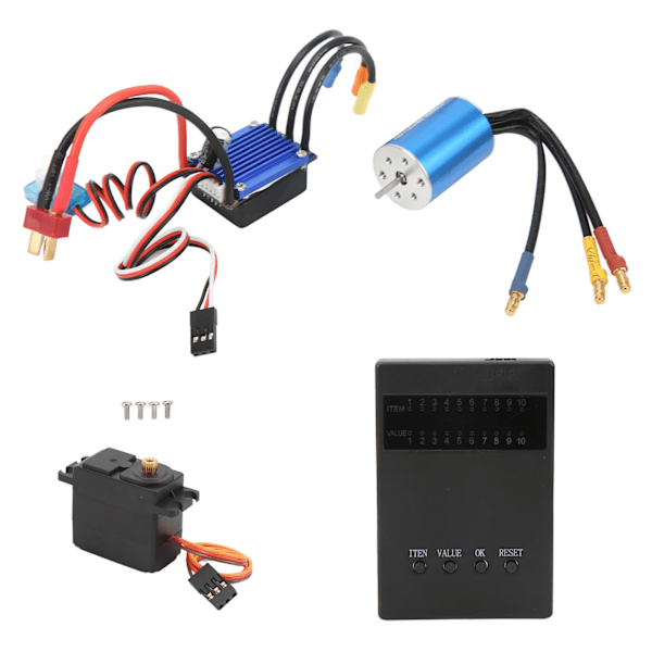RC-harjaton yhdistelmäsarja 3300KV moottori 25A ESC 2.2KG servo ja ohjelmointikorttisarja Wltoys 1/16 1/18 autoille