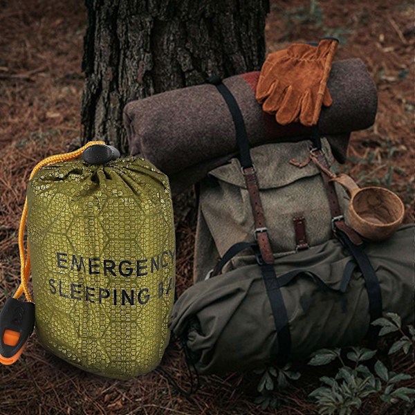 Nödsovsäck Bivy Sack med Visselpipa Utomhusöverlevnad