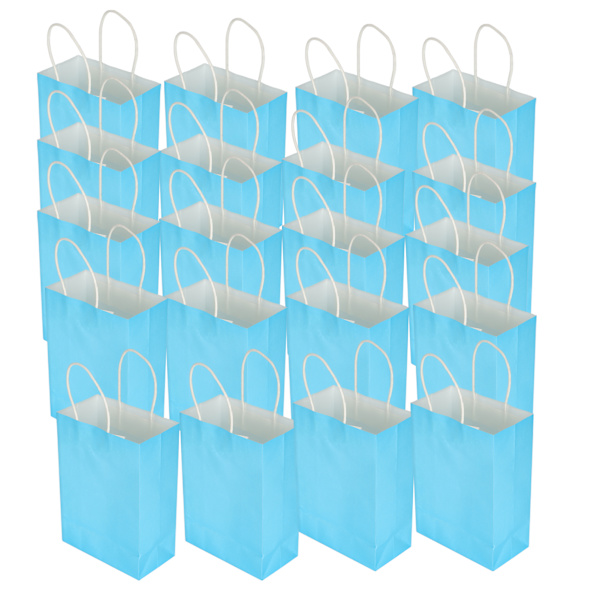 20 stk Bærbar Kraft Paper Bag Emballage Gavepose Tilbehør til Shopping Fødselsdagsfester15 x 8 x 21 cm Blå