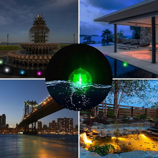 Flytande Solcellslampa för Pool LED Belysning Automatisk Färgskiftande Vattentät Boll Solcellslampa för Trädgårdsdamm, Pool, Utomhus, Partydekoration