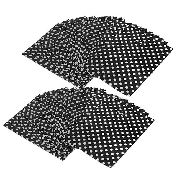 100 st presentpåsar 10,6x7,9in svarta vita prickar LDPE-material Återanvändbara goodiepåsar för butiker Återförsäljare Mässor Hem