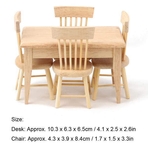 1:12 Dukkehus Miniature Simuleret Skrivebordsstol Mini Møbelmodel Legetøjstilbehør Skrivebordsstolsæt