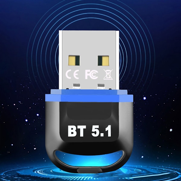 Bluetooth5.1 Adapter 3Mbps Stark Stabilitet Drive Gratis Bluetooth sändare Dator USB adapter