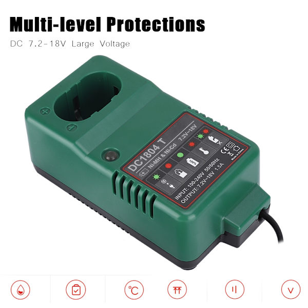Flernivås beskyttelse Ni MH batterilader DC 7.2V 18.0V Ni MH lader for MAKITA - AU plugg