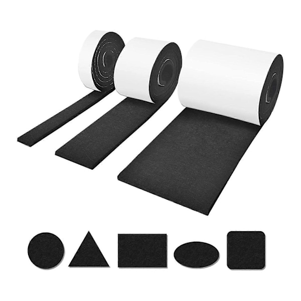 3 Rullar Filtglidare (100x10cm + 100 x 5 cm + 100x2cm), för Stolar