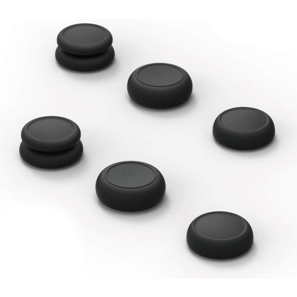 3 par (6 stykker) - Svart, Skin Thumb Grip Set, CQC og FPS, Joystick Cap, Analog Stick Cap for Nintendo Switch Joy-Con Controller og Switch OLED