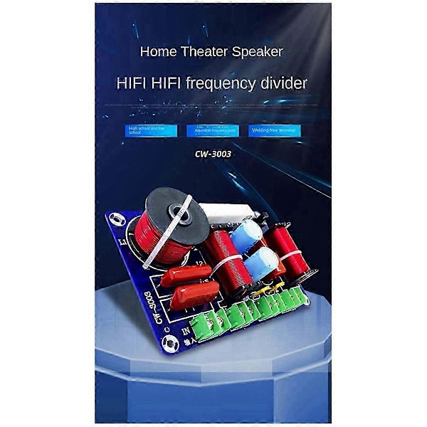 2X 250W Hög Mellan Låg 3-Vägs Ljuddelare 5500HZ Justerbar Hög Basdelare Hifi High Fidelity