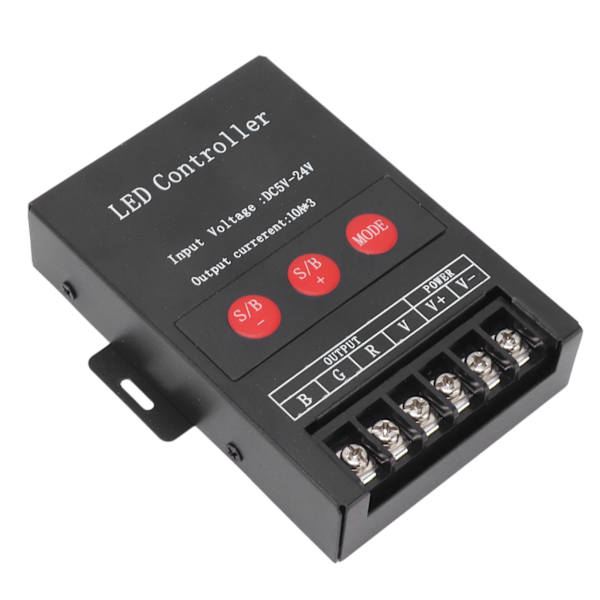 RGB LED-controller med høj effekt, trådløs jernkappe, 15 tilstande, farverig lyscontroller til KTV, hotel og hjem