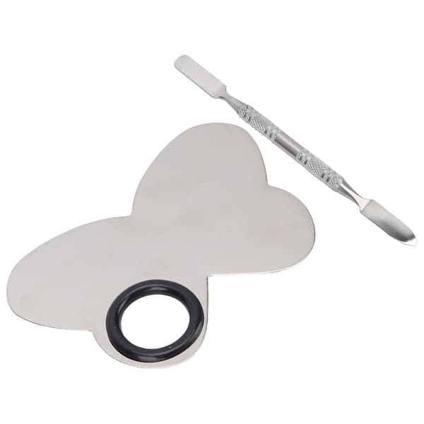 Makeup Mixing Palette Professionel Rustfrit Stål Kosmetisk Blandepalette med Spatel til Makeupartist