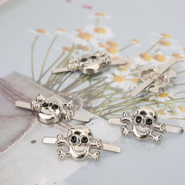 20 stk. DIY Nitte Studs Kranieformede Punk Nitter til Armbånd Tasker Tøj Læderhåndværk Sølv 13x18mm
