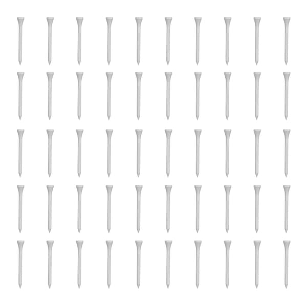 50 st Golf-tees i lönnträ, vit, lång bollbas, set för utomhussporter, 70 mm / 2,76 tum