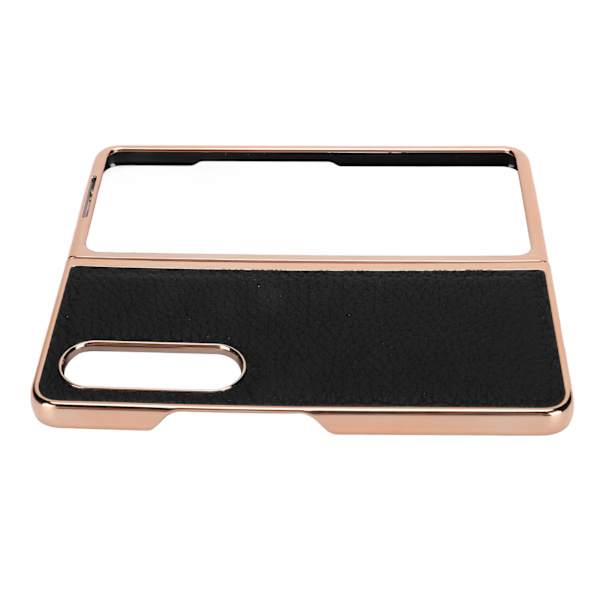 Vikbart phone case för Samsung Galaxy Z Fold 4 Nano Elektropläterat Läder Stjärnmönster Anti-skrapa Telefon Case Svart