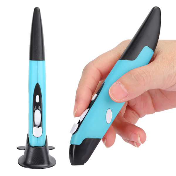 USB Computer Stylus PC-deler Trådløs 2,4G musepenntype Personlig tilpasset innovativ vertikal (blå PR-03)