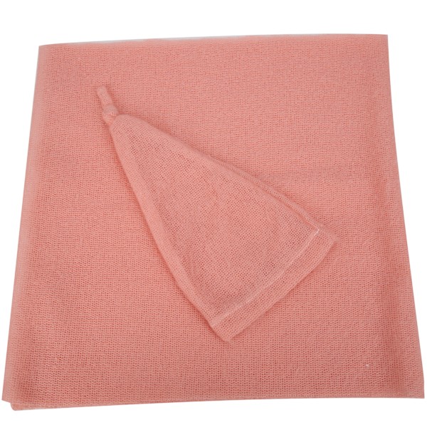 Baby Fotografi Props Wrap Mohair Mjuk Nyfödd Fotofilt Hatt Kostymer OutfitPink
