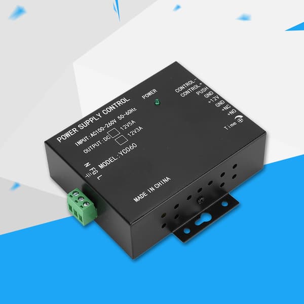 12V 3A Dörringångsskyddssystem Passerkontroll Strömförsörjning Svart 100-260V