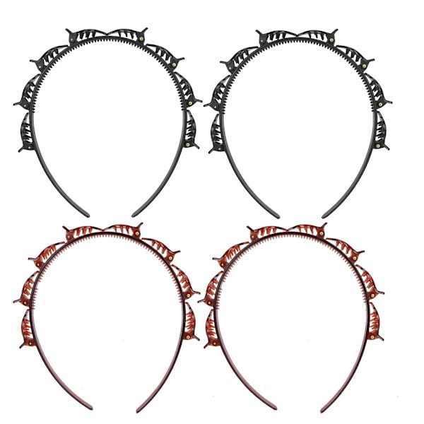 4st Unisex Mode Järn Hårstyling Pannband Huvudbonader Hårbåge Hårtillbehör Dubbla lager