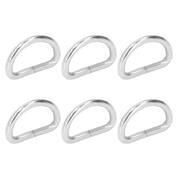 100 st D-ringar robusta hållbara glansiga breda applikationer blekfria enkel montering metall D-ringar silver