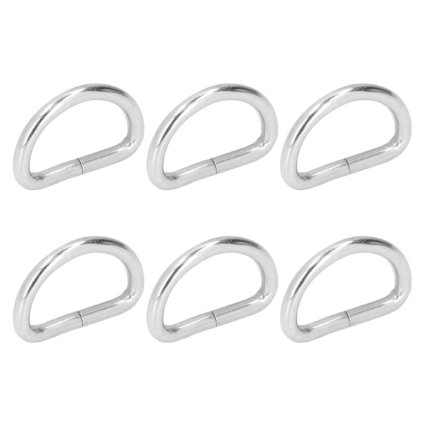 100 stk. D-ringe, robuste, holdbare, blanke, bred anvendelse, farveægte, nem montering, metal D-ringe sølv