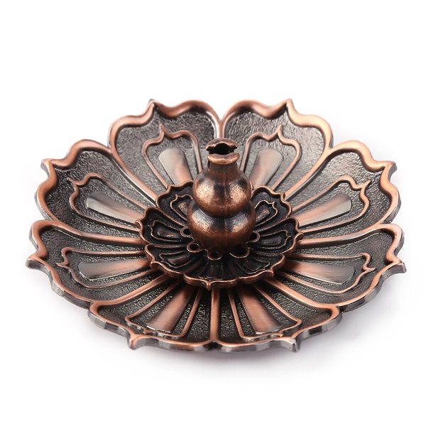 Kobber Røgelseskinne Plade Røgelse Bakke Lotus Flower Modeling Røgelse Brænder Holder