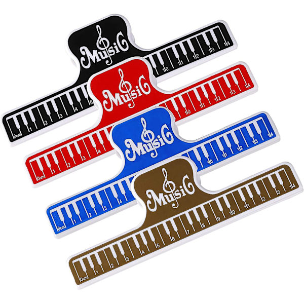 Notklipp, 4-pack notbladshållare för piano, gitarr, fiol - 15*2 cm plastfilverktyg