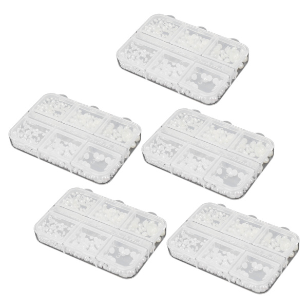 5 æsker Nail Charms Søde Perler Falske Rhinestones Nail Art Dekoration Manicure Charms Hvid A03