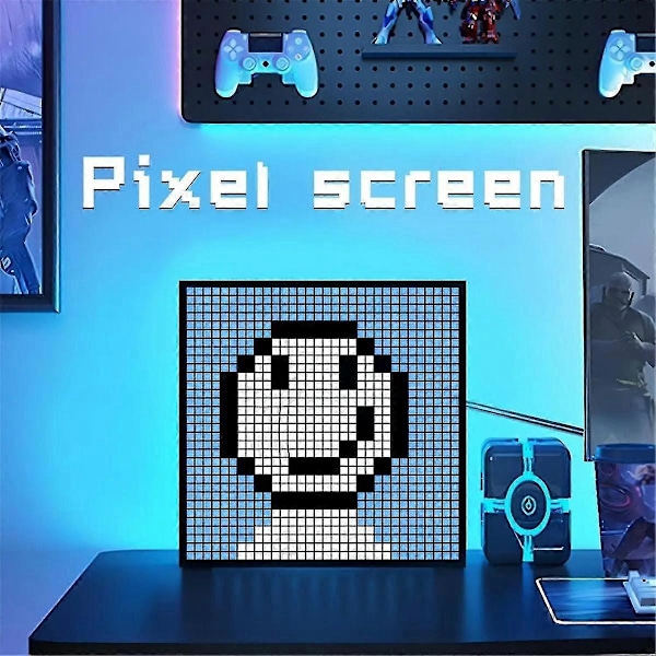 LED Pixel APP -matkapuhelinohjattava näyttö 16X16, ohjelmoitava yövalo LED-näyttö, yhteensopiva pelaamiseen, koristeluun ja liiketoimintaan