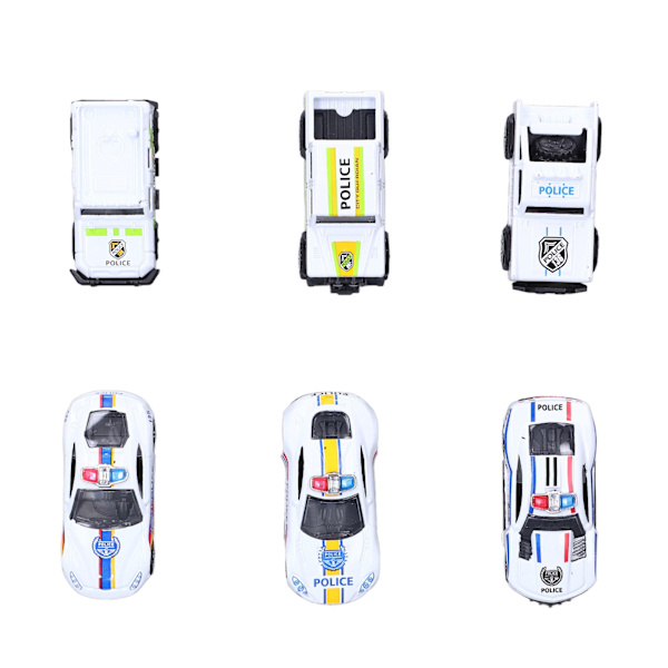 6 kpl poliisiautoleluja 1:64 mittakaavassa Premium-seos Kestävä Pieni kannettava Hieno muotoilu Elävät värit Die-cast-autot