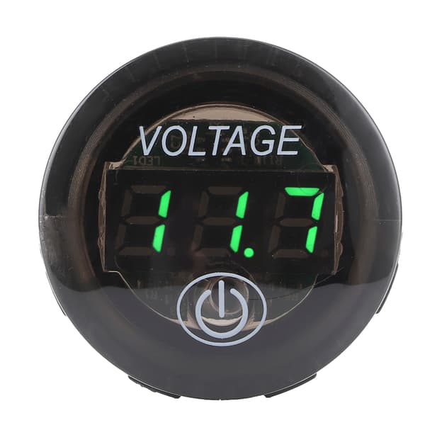 Universal LED DC Digital Voltmeter Spændingsmåler Bilbatterimåler 12‑24V M/ Touch SwitchGrøn