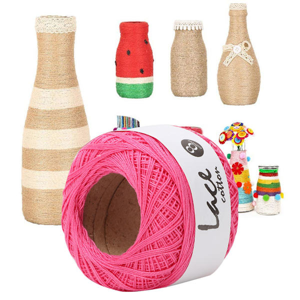 Lace Line Bomull Handvirkad Summer Silk Light Thin Line (6615 Rose Red)