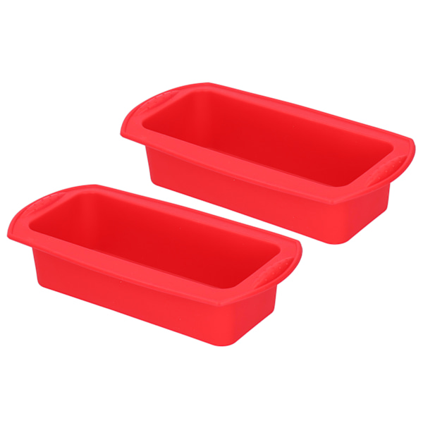 2 st rektangulär silikonform för kakor, brödform, bakverktyg, 2 lb kakformar, tillbehör, röd