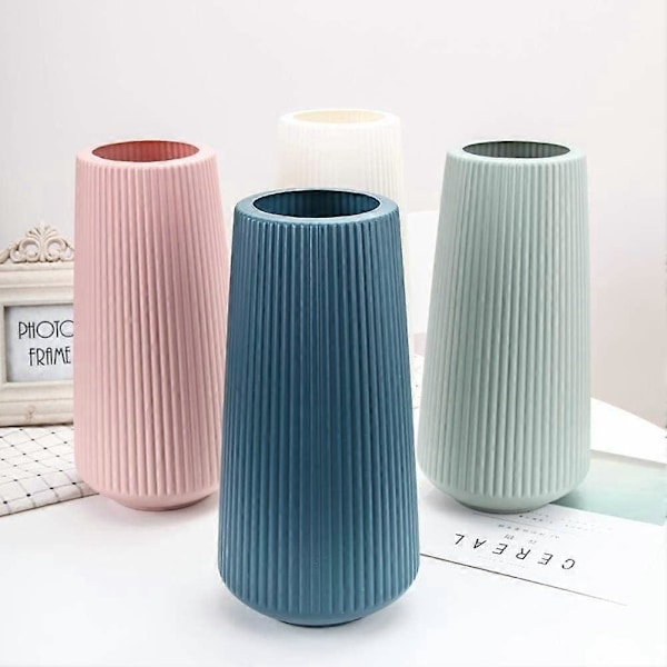 Lämpliga Plastvaser, Imitation Keramisk Blomkruka, Hållbar, Modern Geometrisk Blomma Vas Dekoration