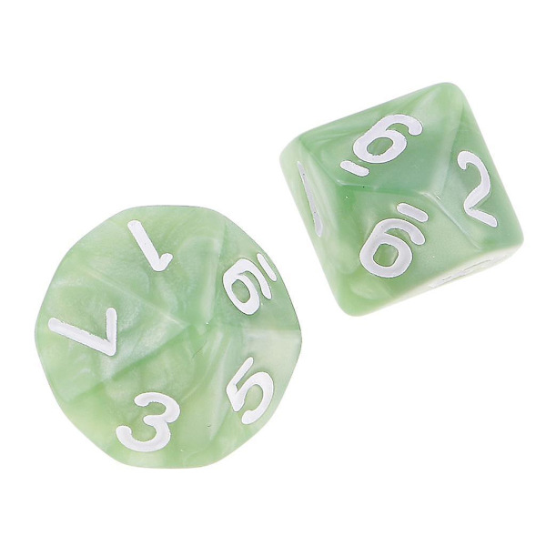 10 kpl 10-sivuista noppaa D10 Monitahoiset nopat Dungeons and Dragons -peliin Vihreä
