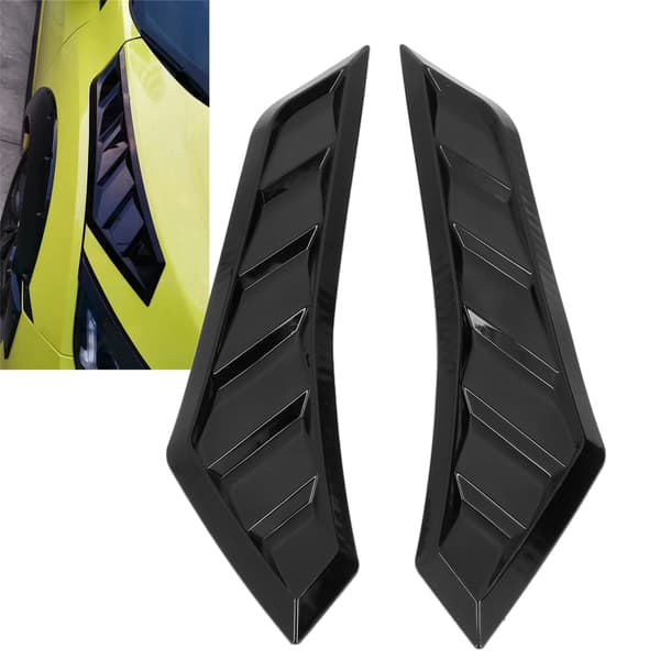 2 stk. Gloss Svart Panser Ventiler Bonnet Deksel Gummi Front Panser Ventil Universal for Bil