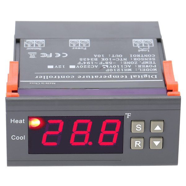 MH1210F digitaalinen lämpötilansäätimen termostaatti -58 ~ 194 ℉ Fahrenheit-anturi AC110V