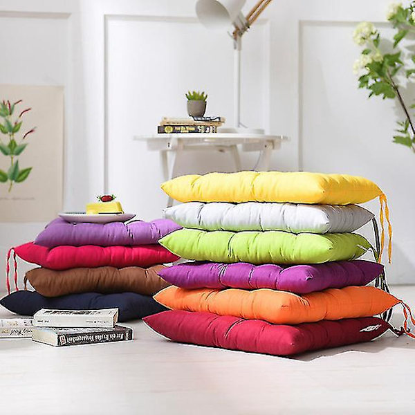 Yksivärinen tuolinpehmuste - 40x40x5 cm - Mukava toimisto- ja tietokoneen tuolinpehmus - Syksyn ja talven tatami-tyyny vihreä
