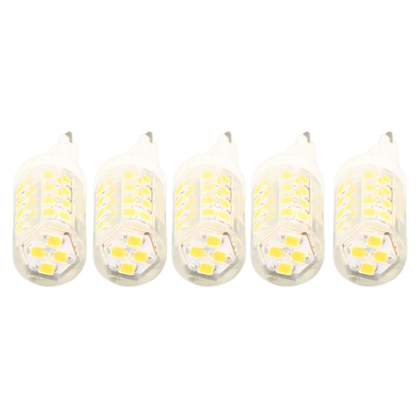 5 st G9 LED-lampor Dimbar Lampa Glödlampa 6000K Vitt Ljus 450LM 360° Strålvinkel 100‑130V Glödlampor för Bordsvägg Hängande Lampor